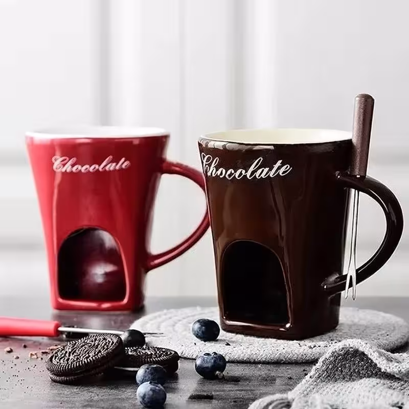 set di tazze per fonduta
