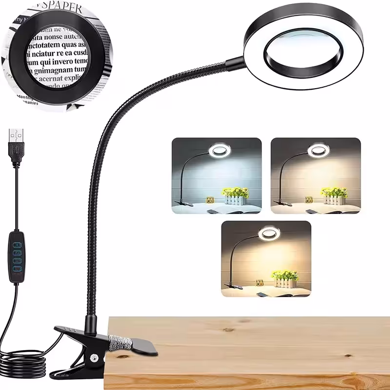Amplification lampe LED 10X grossissement 48 ampoules 3 couleurs