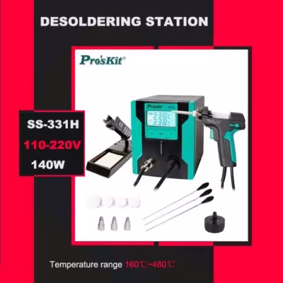Pro'sKit SS-331 LCD Digital Electric Soldering Iron Desoldering Pump 110V 220V