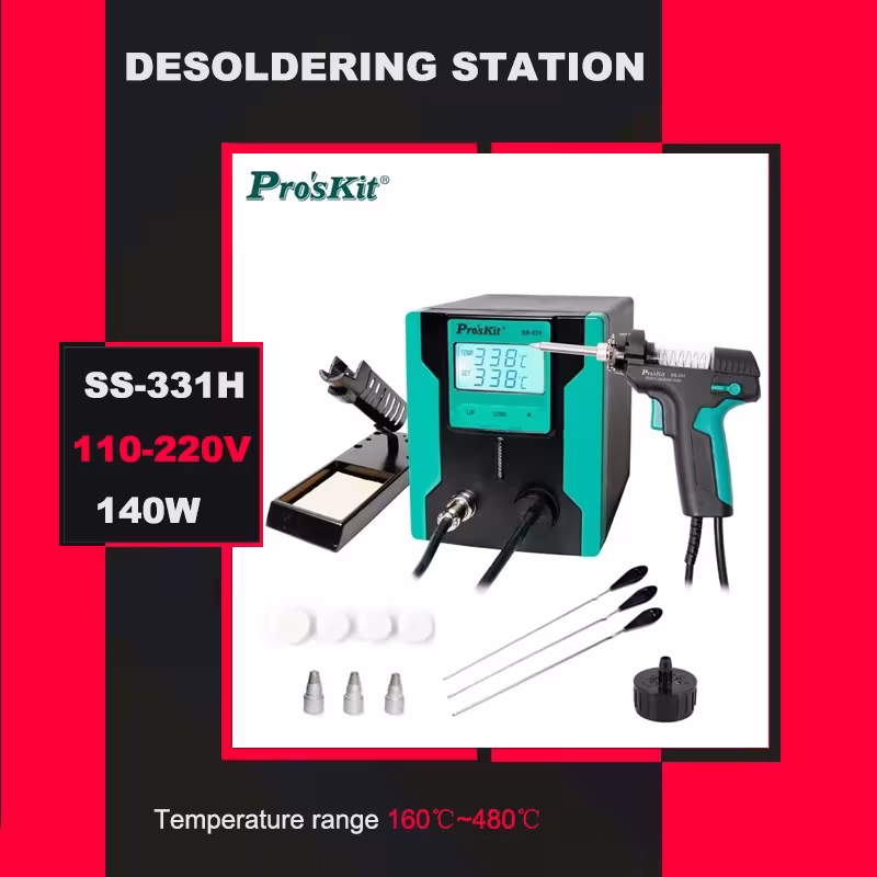 Pro’sKit SS-331 LCD skaitmeninis elektrinis desolderinimo siurbtuvas 110V 220V