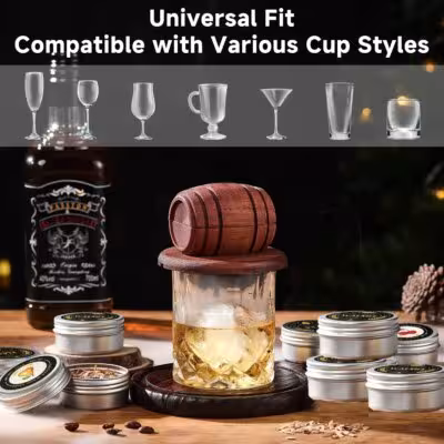 Whiskey Smoker Kit con 6 piezas de madera para cócteles y bourbon