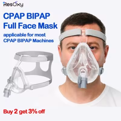 Resoxy FM3 CPAP veido kaukė miego apnejoms pilna kaukė CPAP BiPAP mašinai