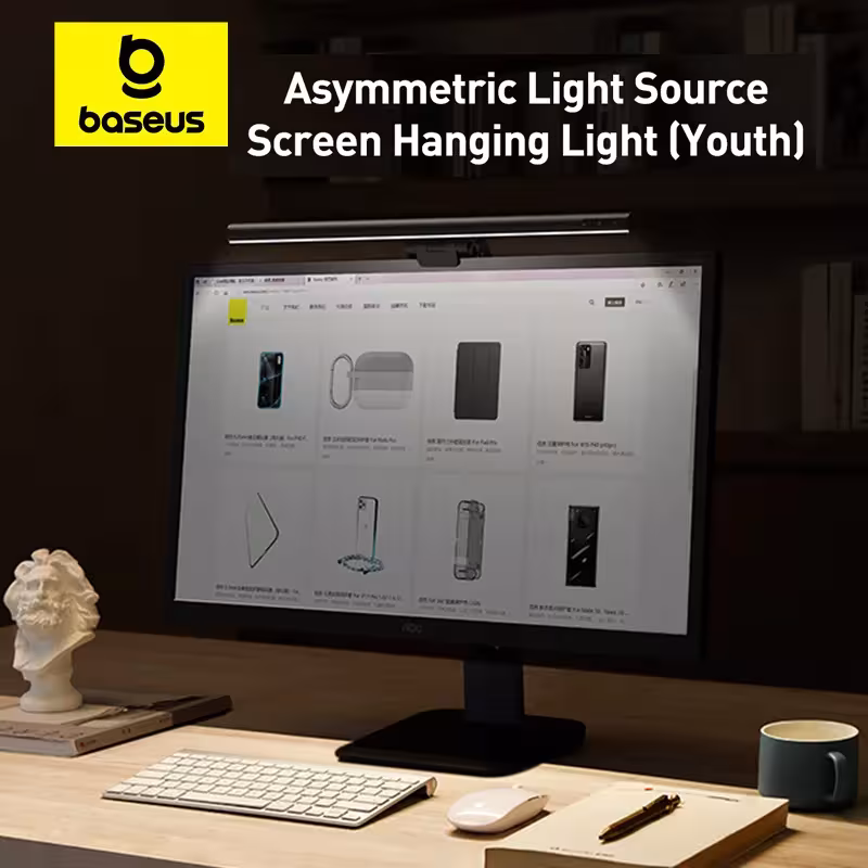 Luz de pantalla LED Baseus, para computadora, alimentación USB, sin luz azul