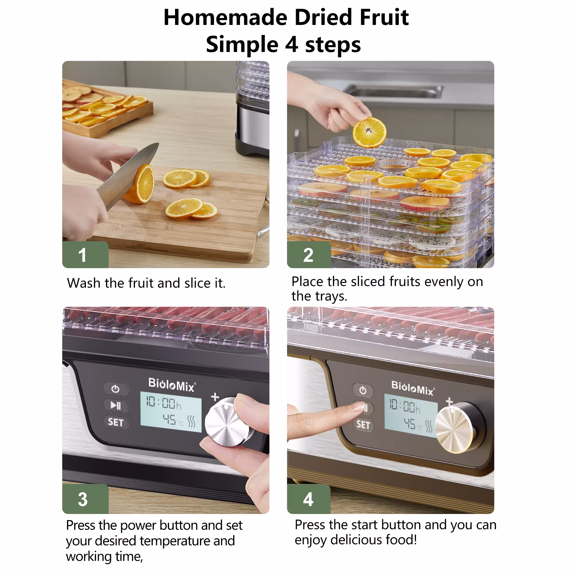 Food dehydrator with control