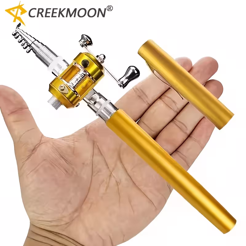 Fishing rod with reel compact telescopic portable set for winter fishing