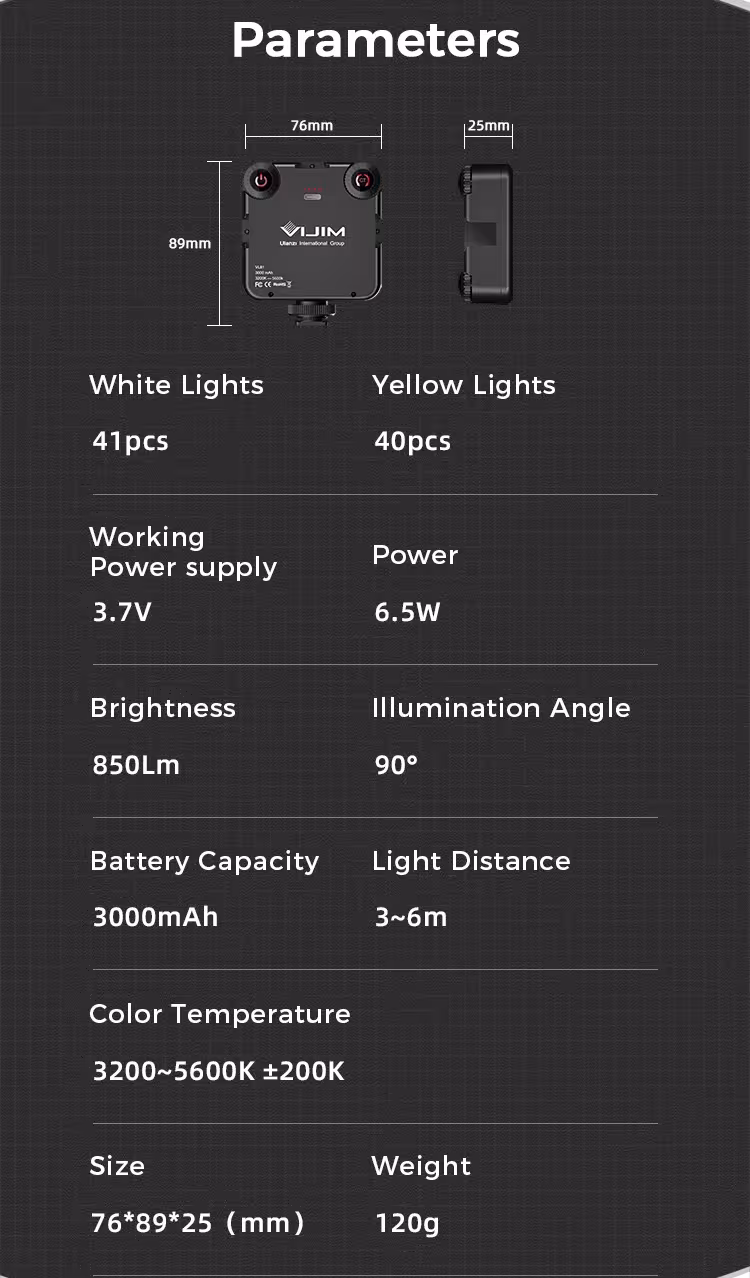 LED lumière vidéo pour caméra