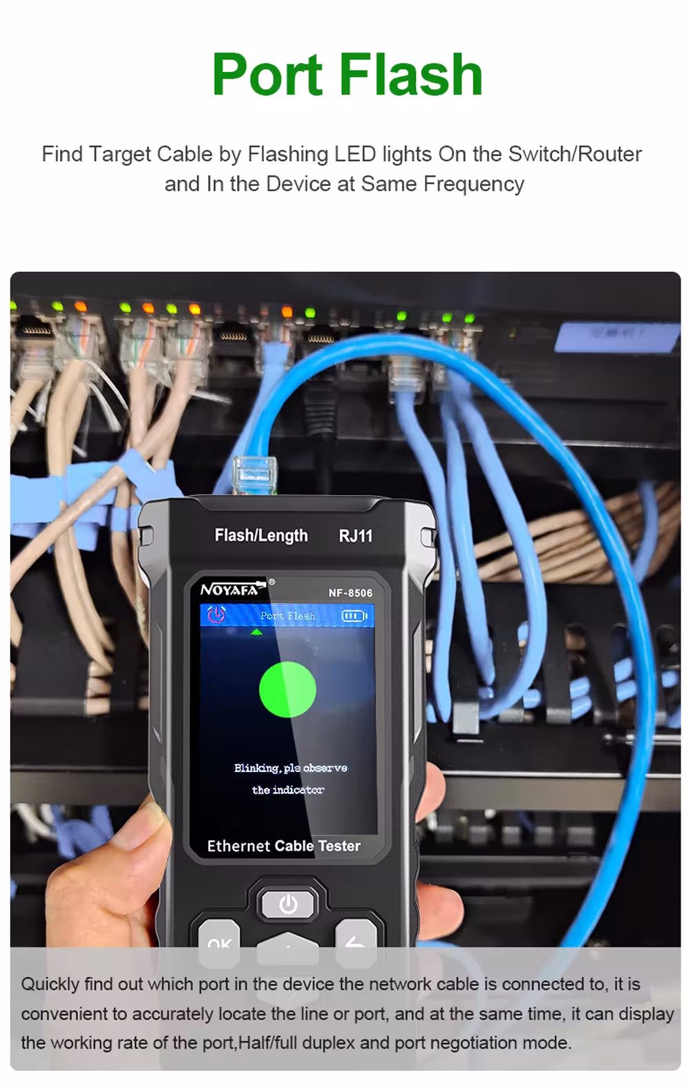 Ethernet kabelio testuoklis