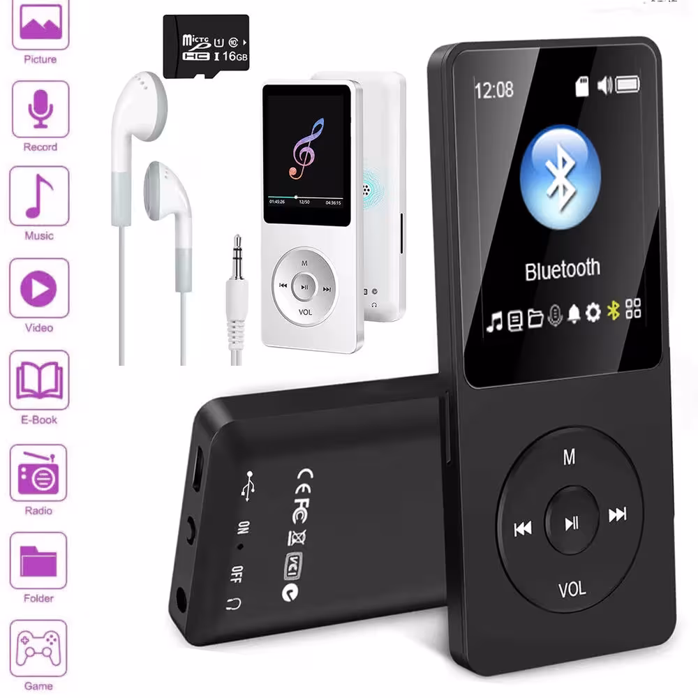 Nešiojamas Bluetooth MP3 žaidėjas HIFI muzika 16GB atminties USB krovimas