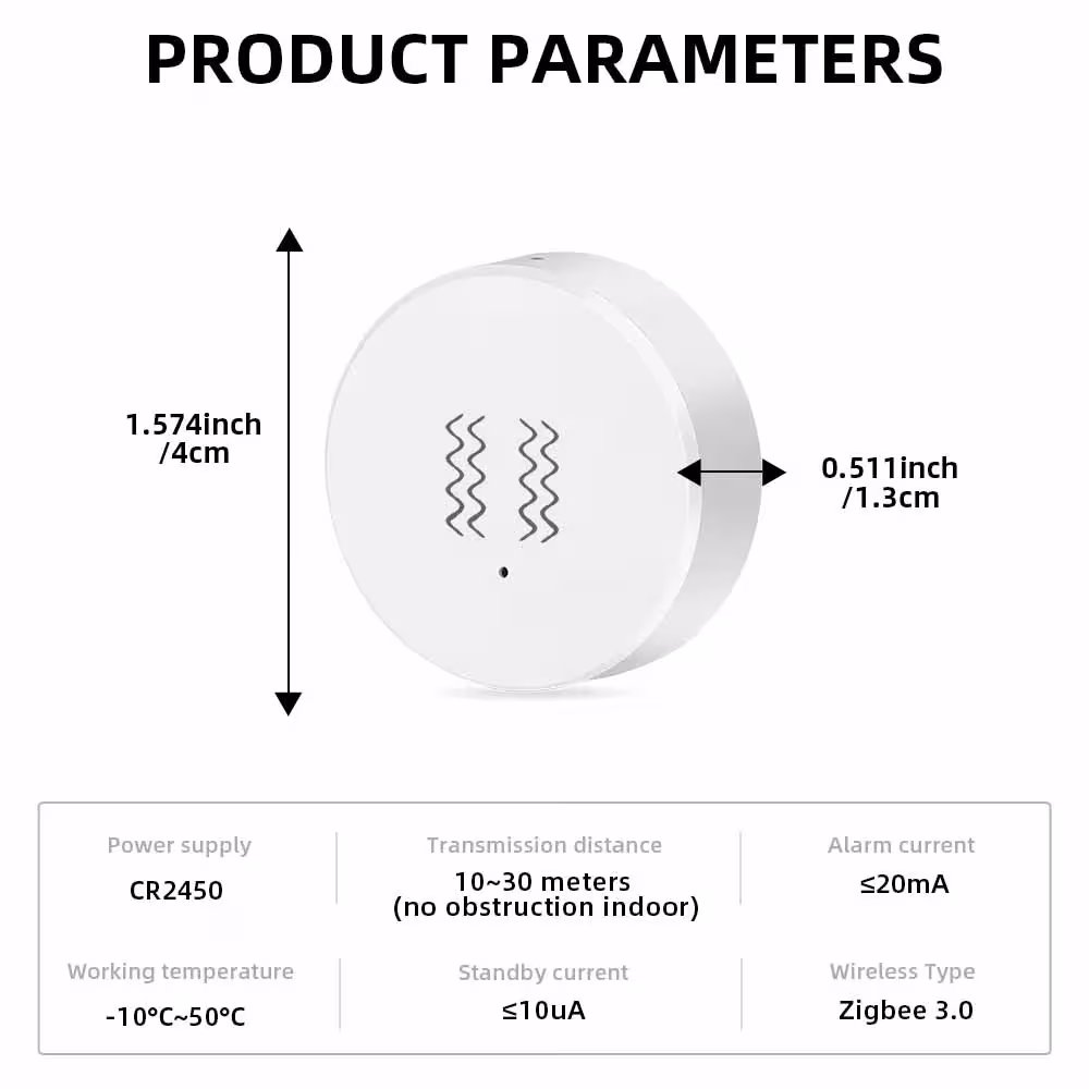 Zigbee vibration sensor