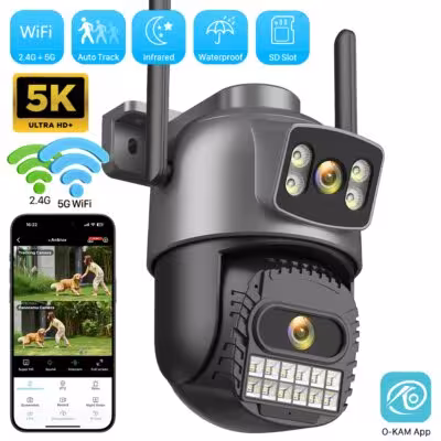 Smart WiFi telecamera di sorveglianza PTZ 10MP 5K Dual Lens AI rilevamento umano