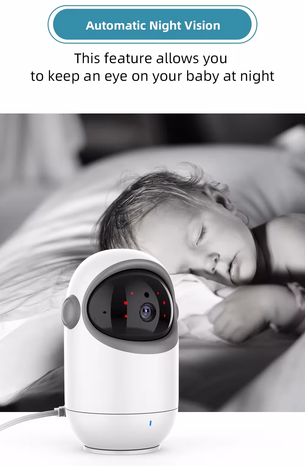 moniteur vidéo pour bébé avec télécommande