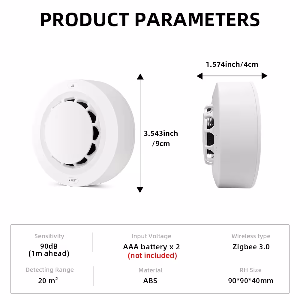 Detector de humo de zigbee