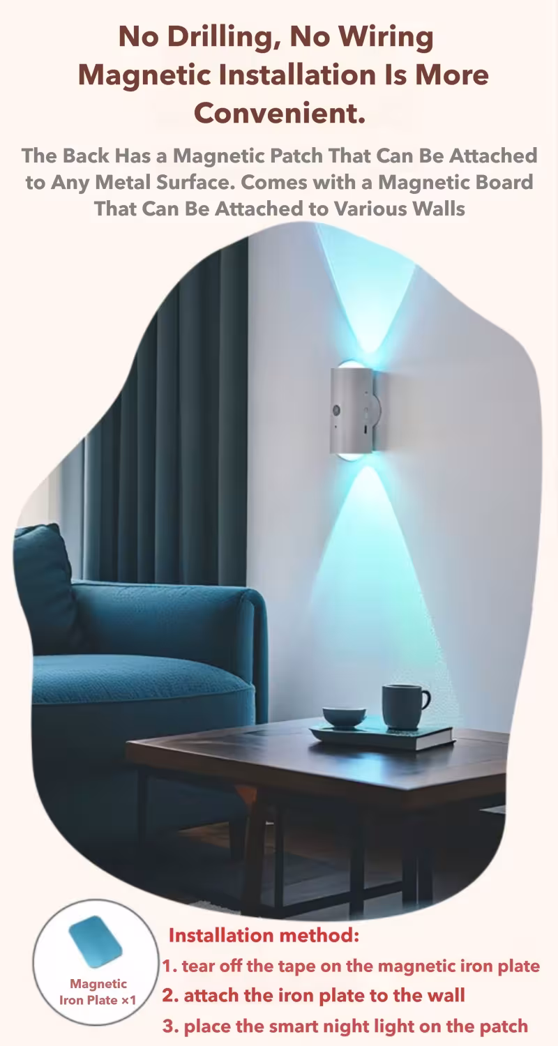 lampada da parete LED magnetica