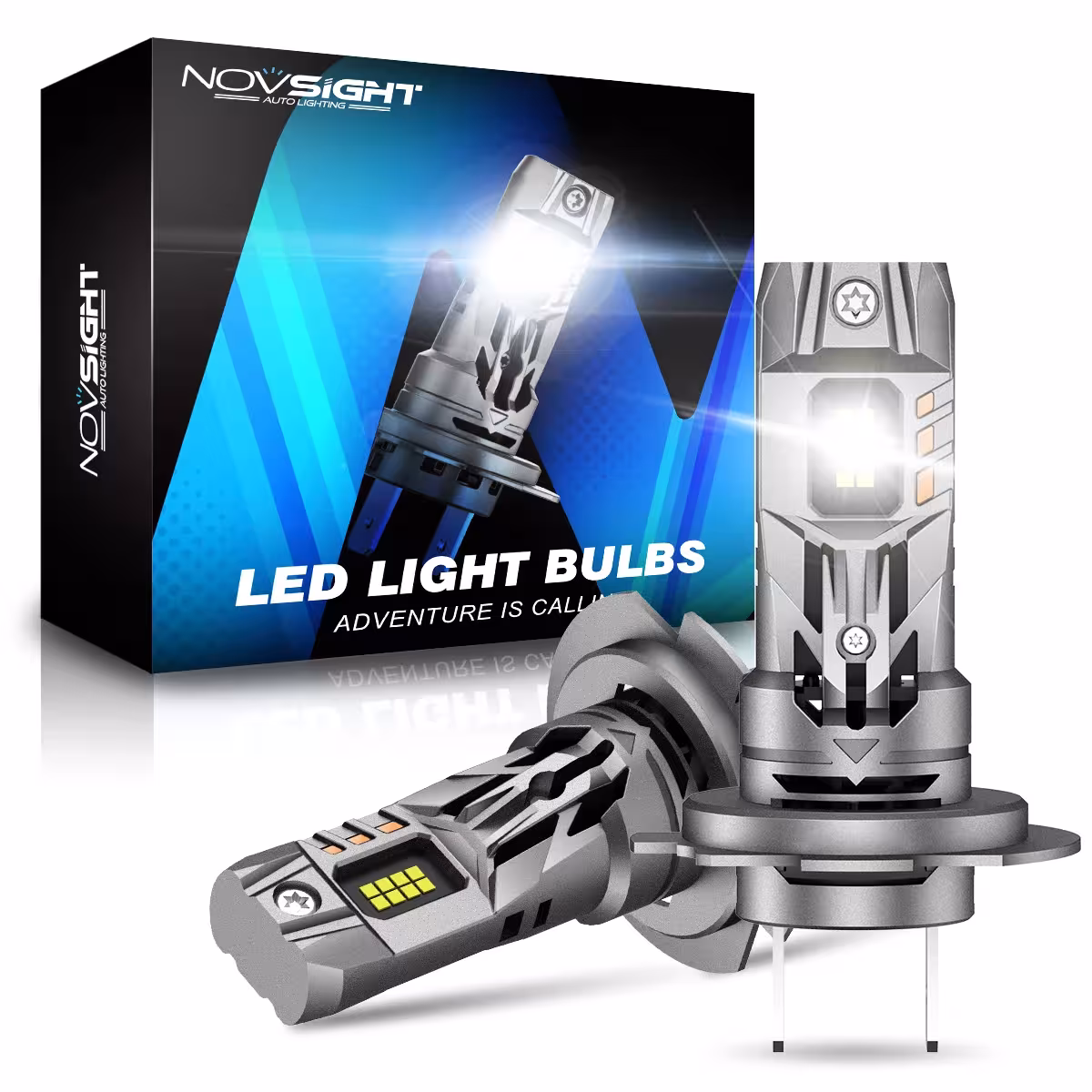 NOVSIGHT H7 LED žibintų lemputės 70W 16000LM šaltai balta 6500K 12V