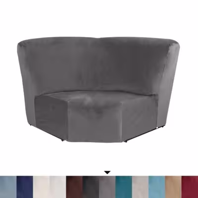 Universal velvet fabric sofa cover for L-shaped recliners