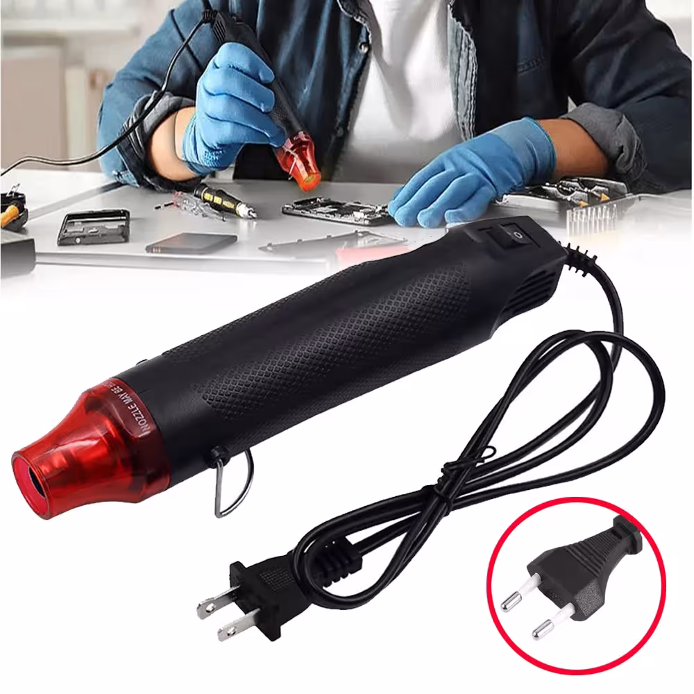Hot air gun 300W with adjustable temperature for shrinking and DIY work