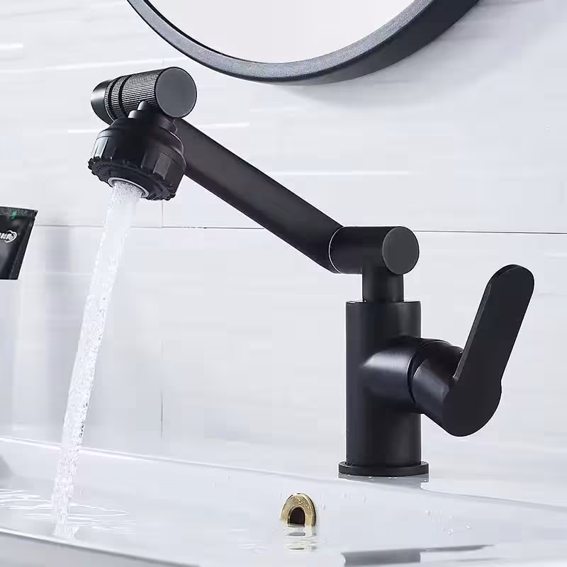 Mezclador de baño de acero inoxidable 1080 grados rotación agua caliente fría
