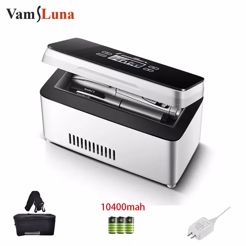 Réfrigérateur 10400mAh pour insuline et médicaments, chargement USB, 0-18 degrés