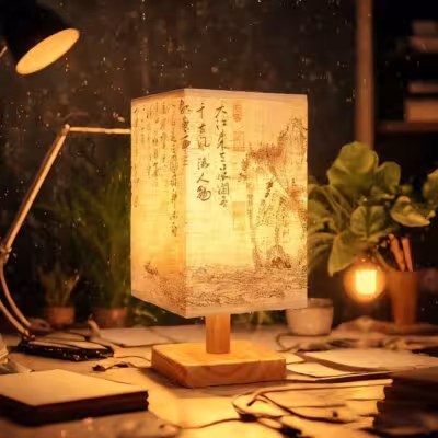 Adjustable LED table lamp with Chinese design, USB powered, warm light