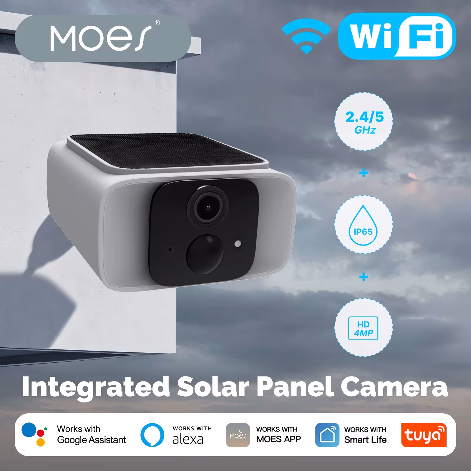 Telecamera solare intelligente MOES con WiFi