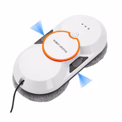 Electric robotic window cleaner with two water tanks