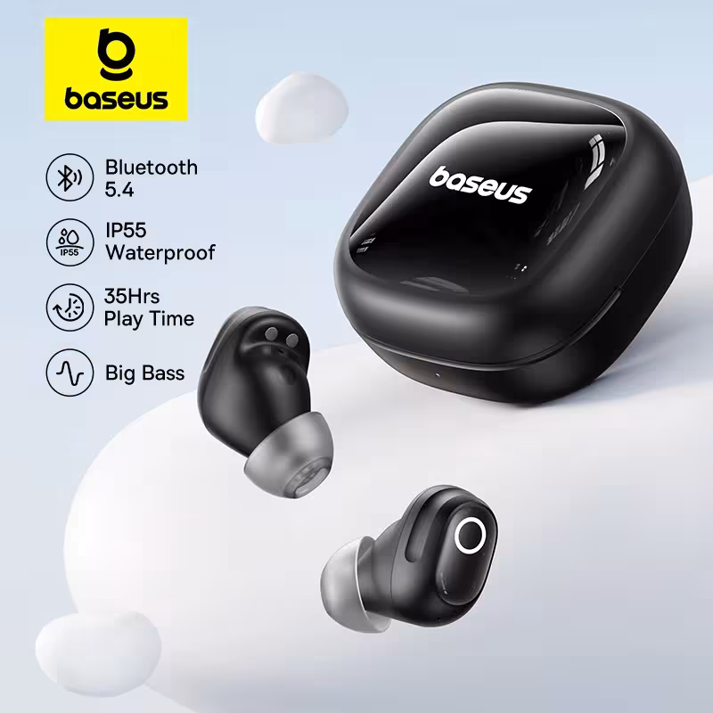 Baseus Bass BD1 Wireless Headphones Bluetooth 5.4 38H Playtime IP55 Water Resistance