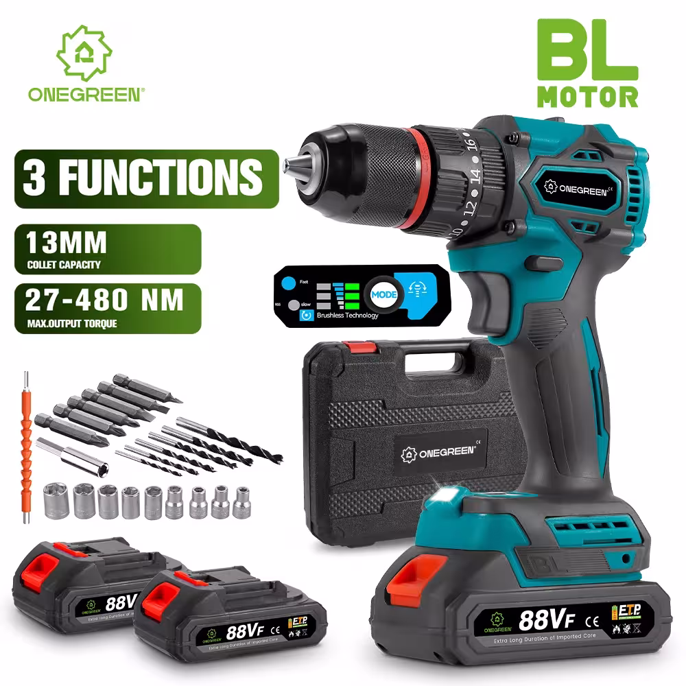 ONEGREEN 1200W 480N.M Momento girevole Bevichlis Electric Impact Drill 20 Gearers