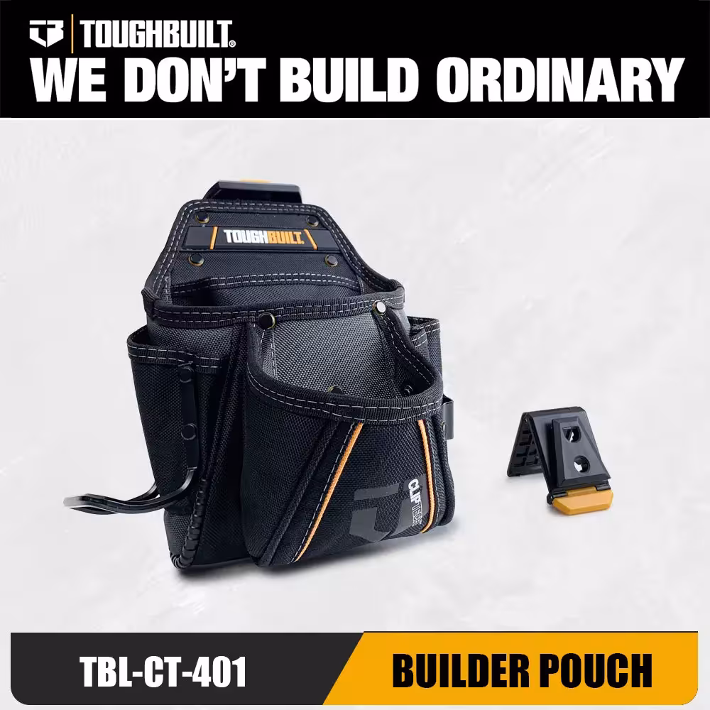 Toughbuilt statybininko įrankių krepšys 1680D su ClipTech tvirtinimo sistema ir plaktuvo kilpa