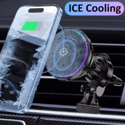 Magnetyczna bezprzewodowa ładowarka samochodowa z chłodziarką iPhone 17 16 15 14 13