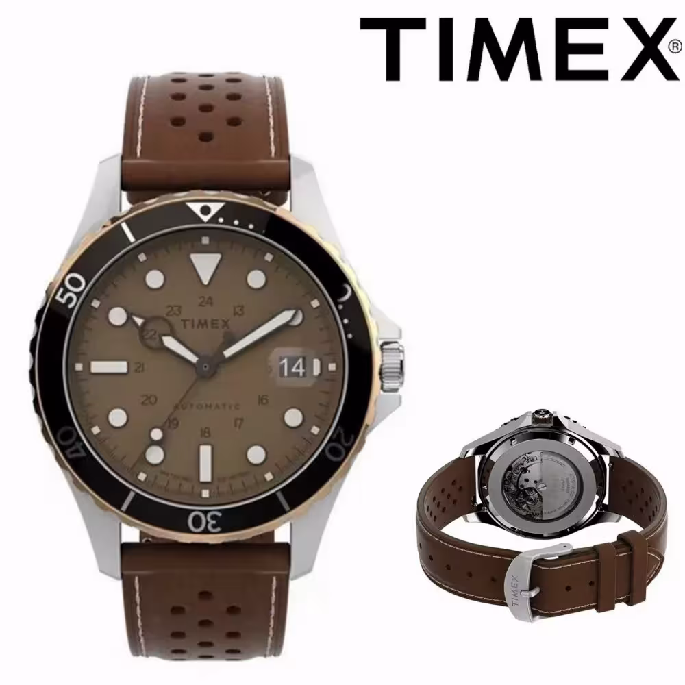 TimeX reloj mecánico masculino automático acero inoxidable impermeable 10 ATM