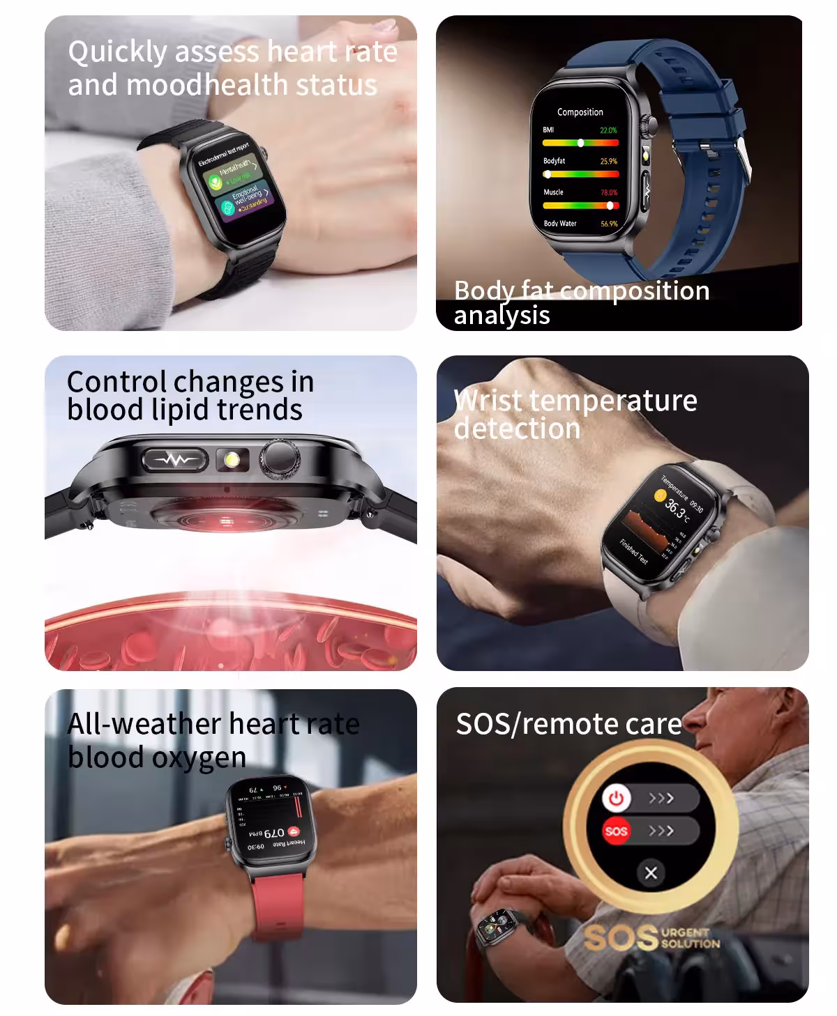relojes inteligentes con sensores de seguimiento de la salud
