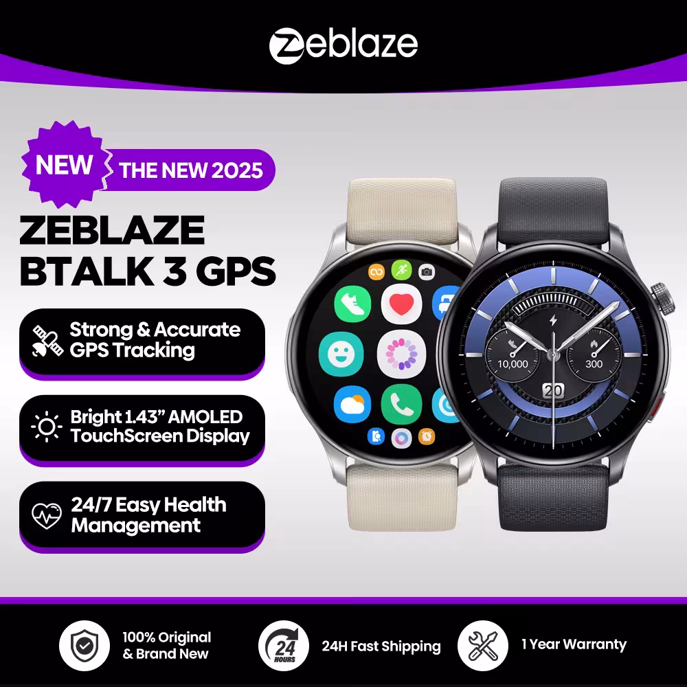 Zeblaze Btalk 3 GPS Smart Clock 1.43 AMOLED pantalla doble correa