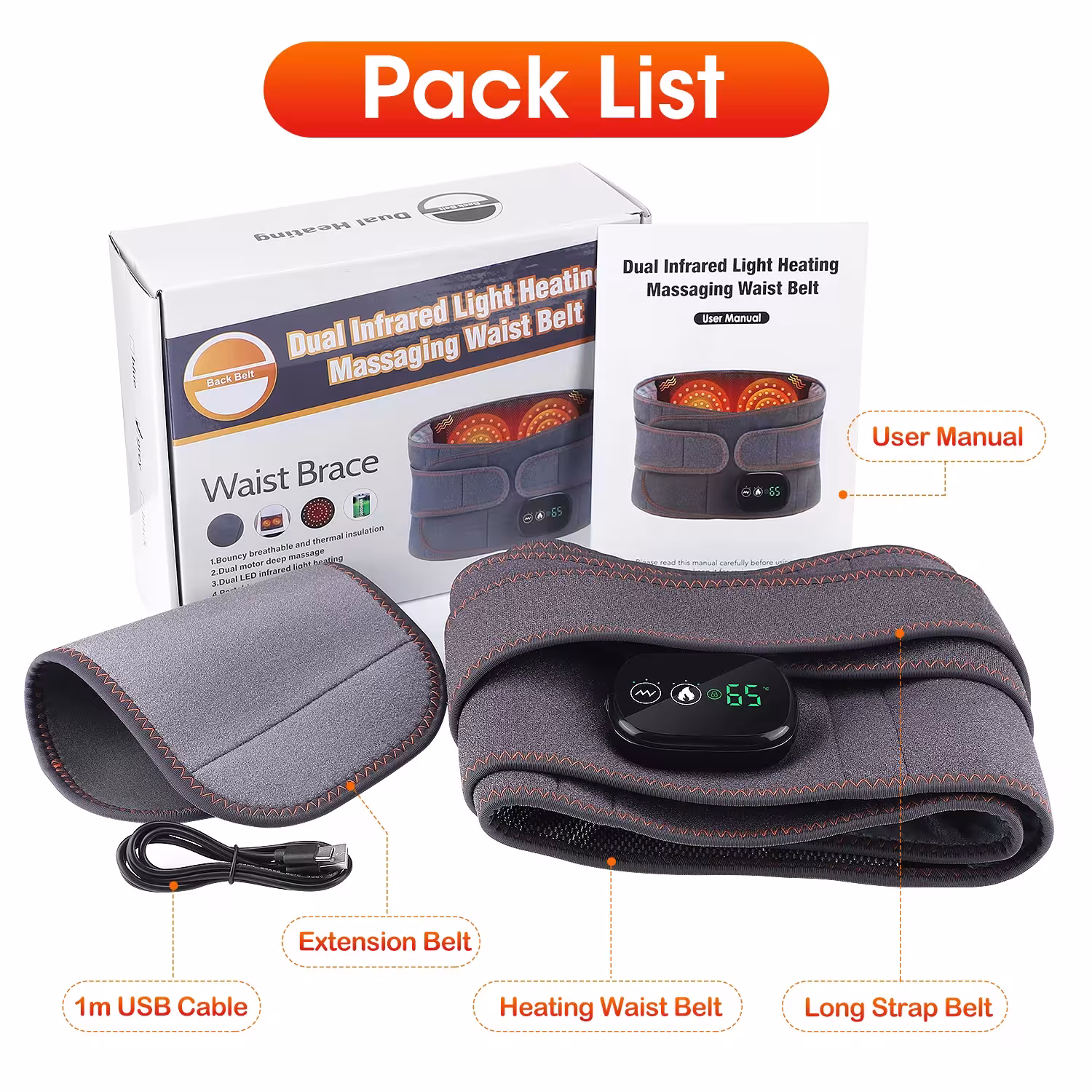 heating massage belt back