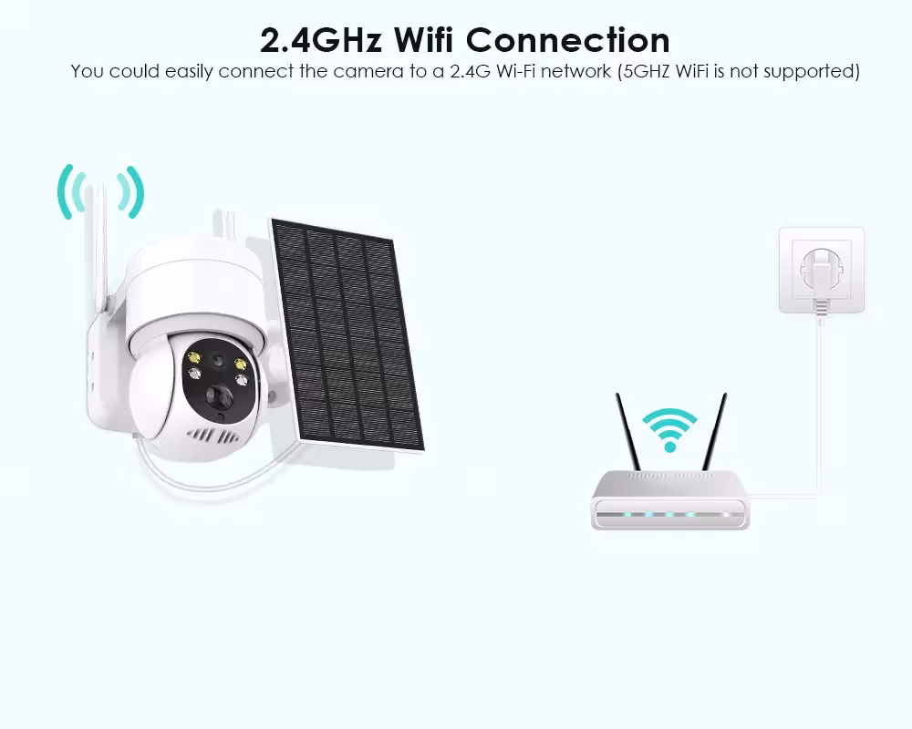 saulės kamera WiFi išorinė