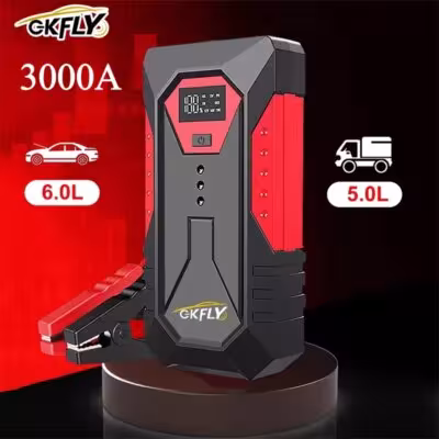 Arrancador de coche de 3000A, batería portátil de 12V