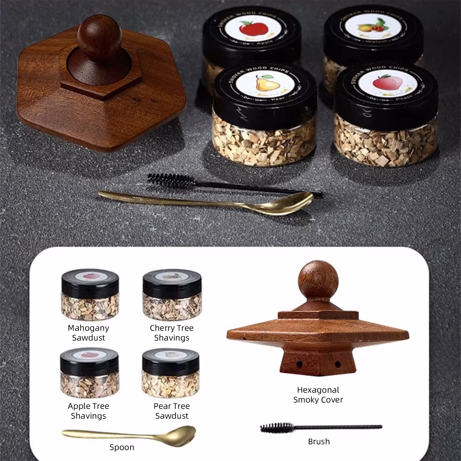 ahumador de cócteles de madera
