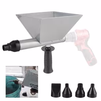 Cement grout pump - an automatic filling tool for gaps and joints for bricklayers and construction workers with a metal handle.