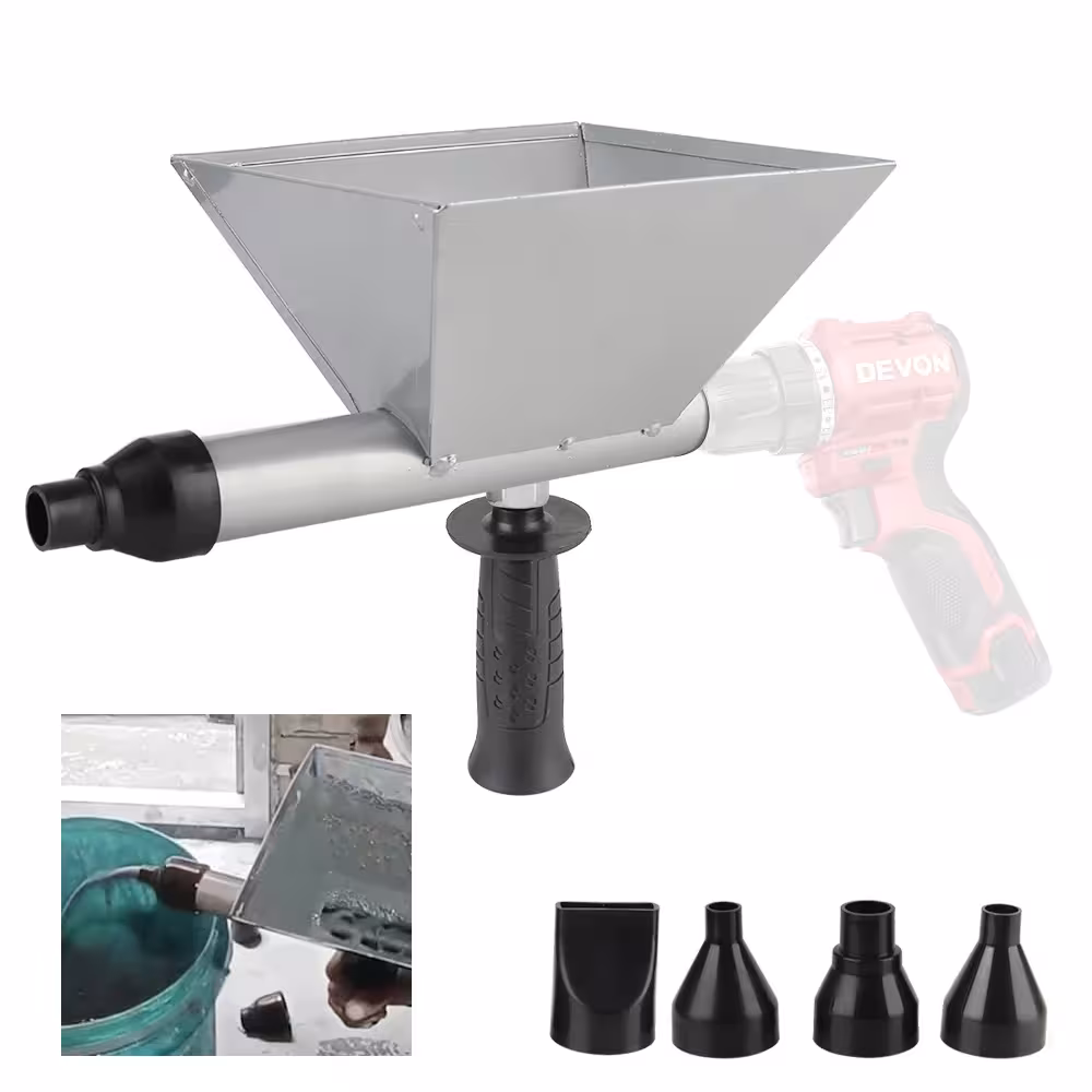 Cement grout pump - an automatic tool for filling gaps and joints for bricklayers and construction workers with a metal handle