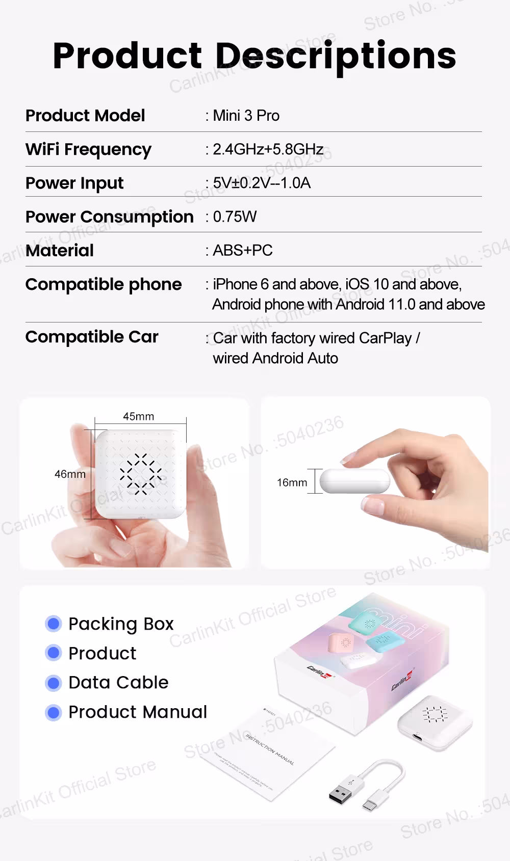 bevielė CarPlay dėžutė automobilyje