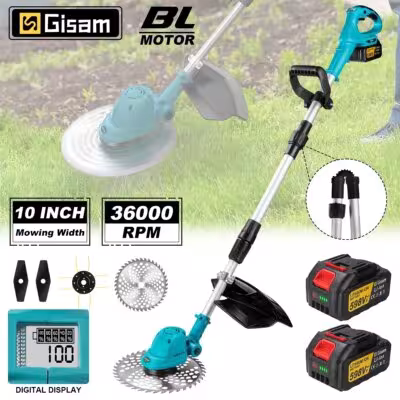 Tagliaerba elettrico wireless pieghevole Gisam da 10 pollici con batteria Makita da 18V per il giardino