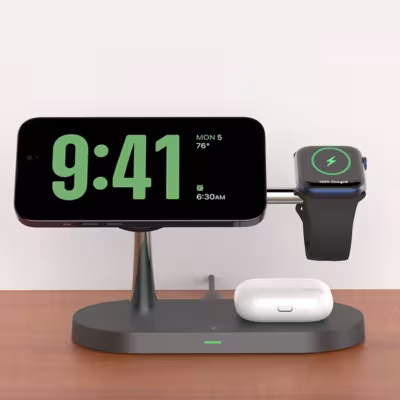 3 en 1 arrêt de charge sans fil pour iPhone 12-17 Apple Watch AirPods
