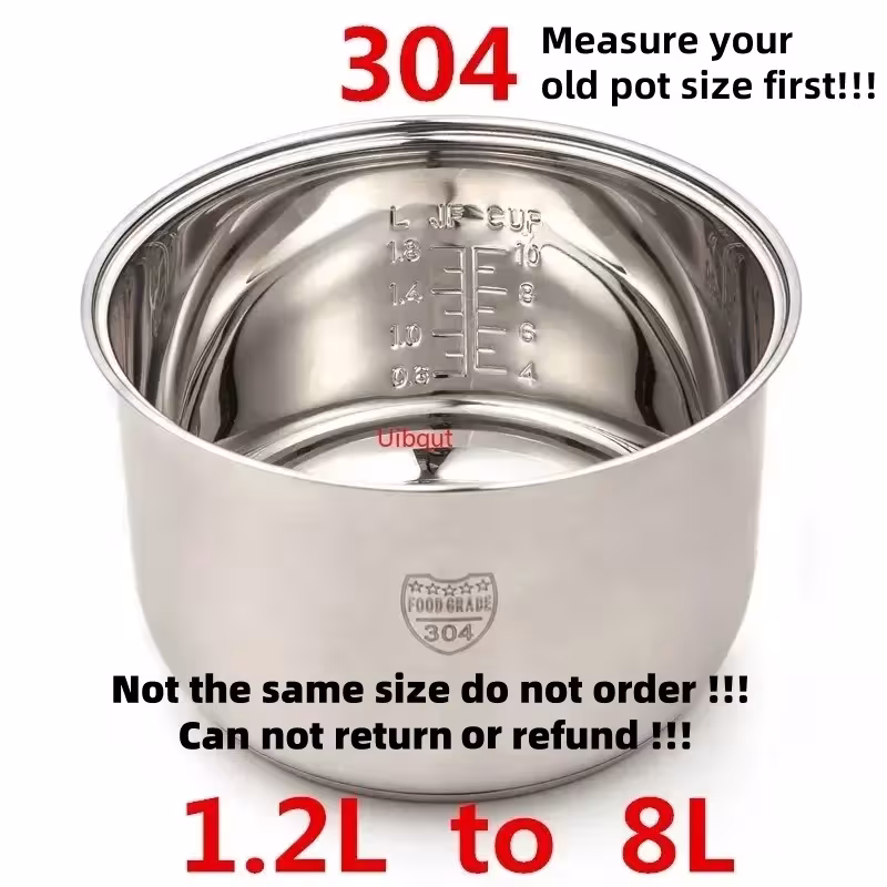 304 stainless steel rice cooker inner pot with non-slip coating