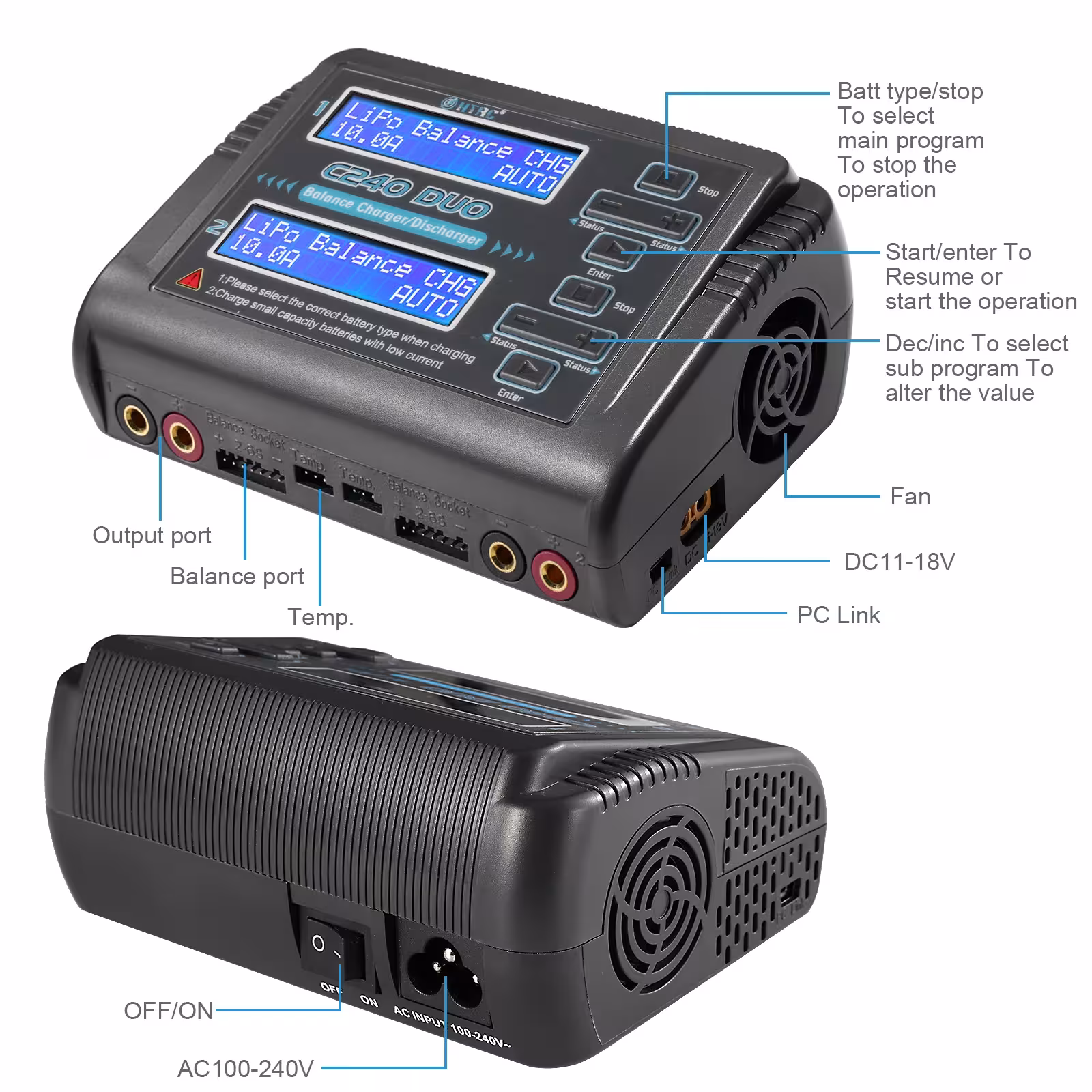 RC įkrautuvas 240W