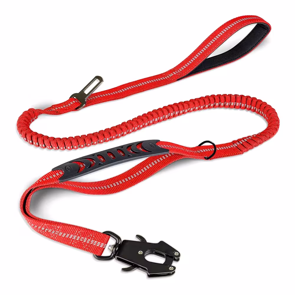 Guinzaglio tattico cane con ammortizzatore corda elastica 4-6 piedi