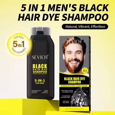 250 ml natürliches schwarzes haarfärbemittel shampoo für männer graues haarextrakt