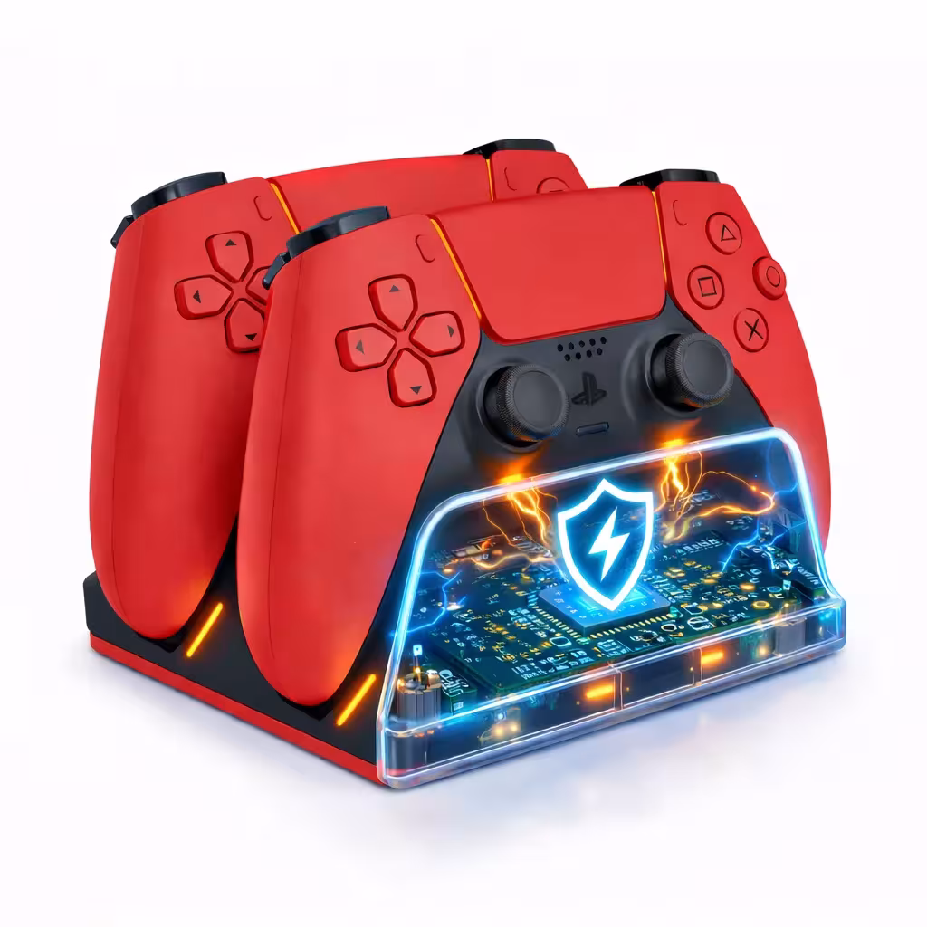 Base de carga rápida para mando de PS5 con dos mandos inalámbricos