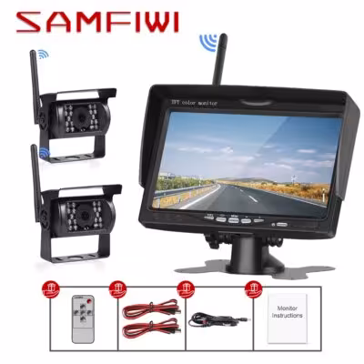 Monitor de camión inalámbrico de 7 pulgadas HD CMOS Y noche viendo cámara WiFi inversa