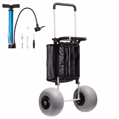 SucceBuy beach cart with large 12-inch wheels and a 29.9 x 15.4 inch cargo box