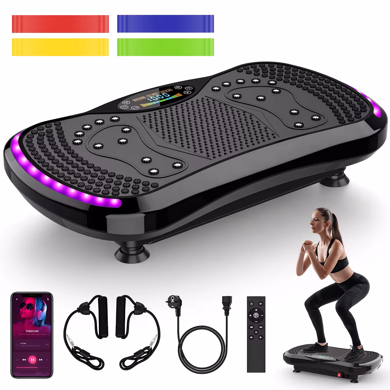Vibracinė treniruoklio platforma 200 kg su Bluetooth