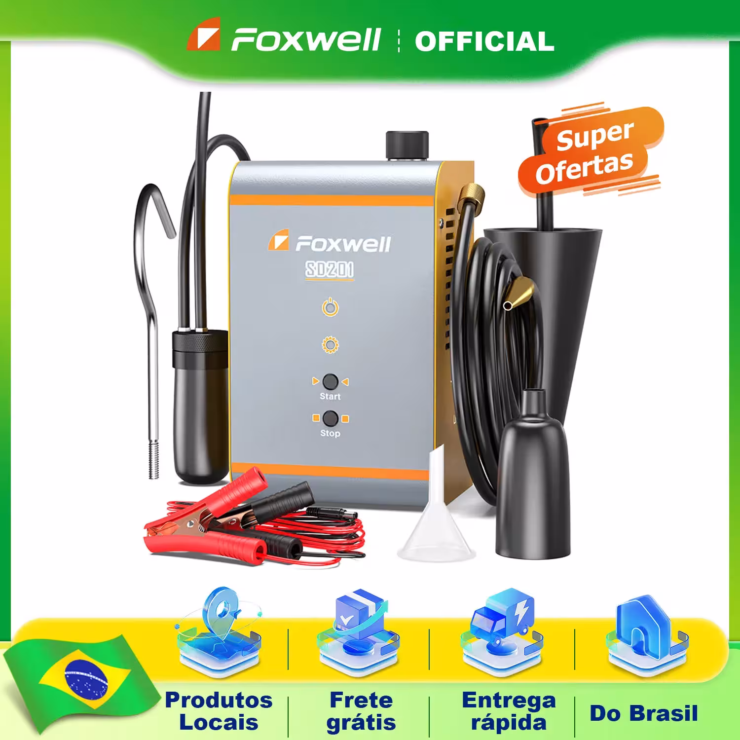 FOXWELL SD201 Smoke leak detector with integrated pump for automatic diagnostics